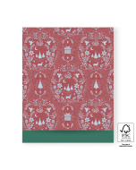 P38.116.027 X-mas Cadeauzakjes - Illustration Warm Red - Dark Green - 27 x 34 cm