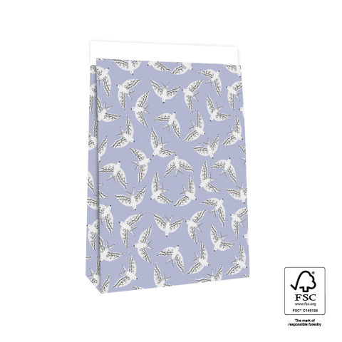 P44.072.027 Block Bottom Bags - Birds Misty Blue