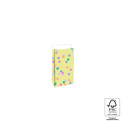 P44.074.007 Block Bottom Bags-Party Confetti Yellow