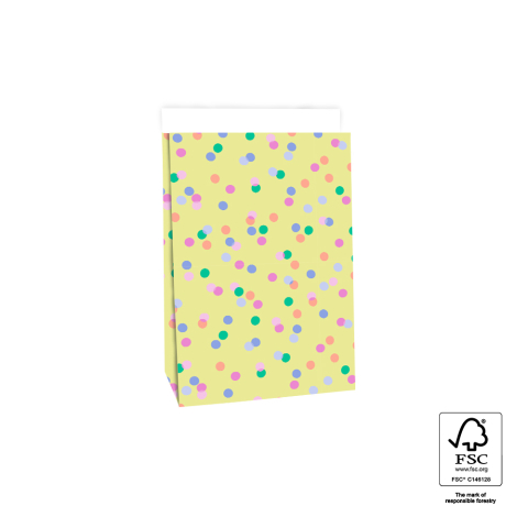 P44.074.017 Block Bottom Bags-Party Confetti Yellow