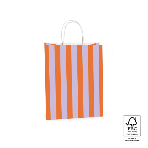 P46.003.021 Carrier Bags - Stripe Lilac/Cognac