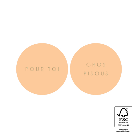 P74.366.250 Stickers Duo - Texte (FR) Gold - Misty Orange