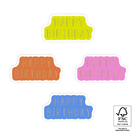 P74.382.250 Stickers Multi - Happy Birthday Gold - Joy