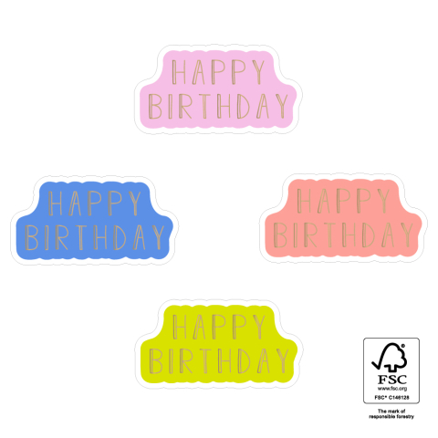 P74.410.250 Stickers Multi - Happy Birthday Gold