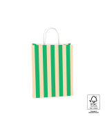 P46.002.021 Carrier Bags - Stripe Green/Peach