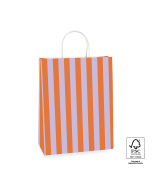 P46.003.026 Carrier Bags - Stripe Lilac/Cognac