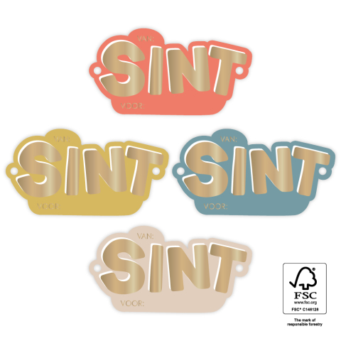 P39.008.100 Sint Gift Tags Multi - Sint Goud