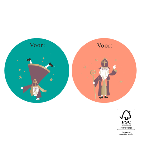 P39.129.250 Sint Stickers Duo - Acrobaat Goud