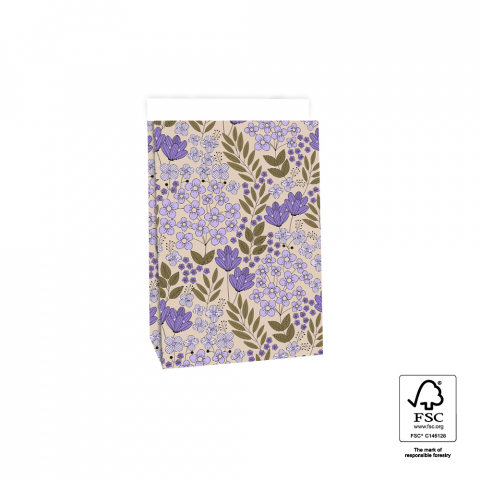 P44.060.017 Blokbodemzakken - Flower Field Lilac - 17 x 10 x 25 cm