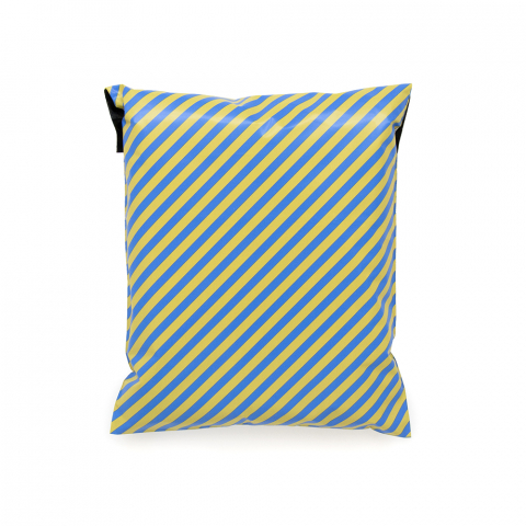 P49.008.040 Verzendzakken Recycled M - Stripe Blue/Yellow - 33 x 40 cm