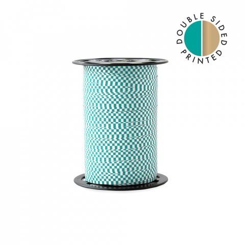 P62.169.180 Lint - Paporlene - Check - Turquoise - Gold 