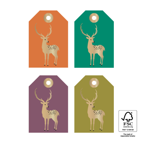 P72.111.075 Cadeaulabel Multi - Reindeer Gold