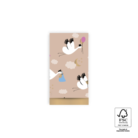 Pochettes cadeaux - Baby Bird Beige - Gold - 7 x 13 cm